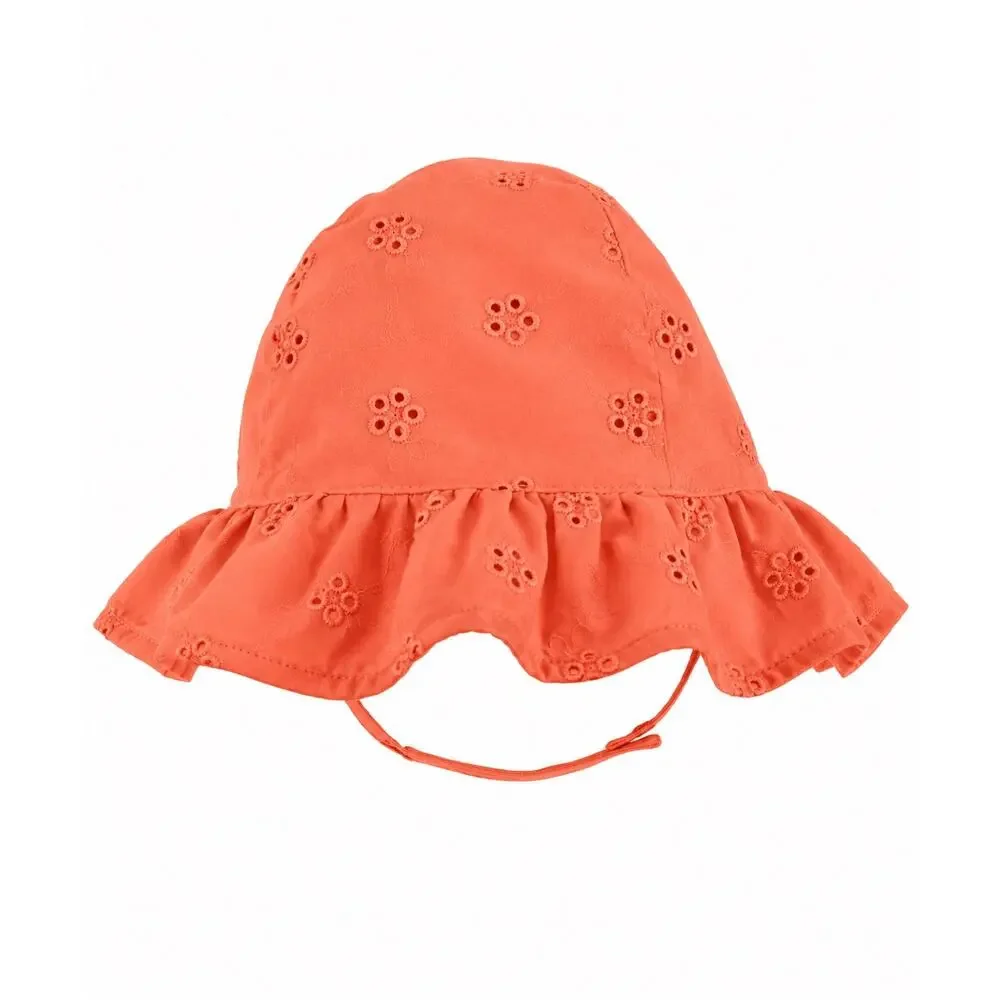 Carter's Orange Eyelet Sun Hat for Baby (3-9 Months)